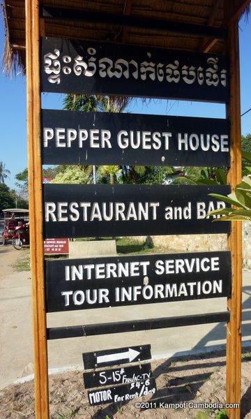 Pepper Guesthouse & Restaurant in Kampot, Cambodia.