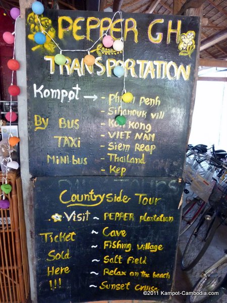 Pepper Guesthouse & Restaurant in Kampot, Cambodia.