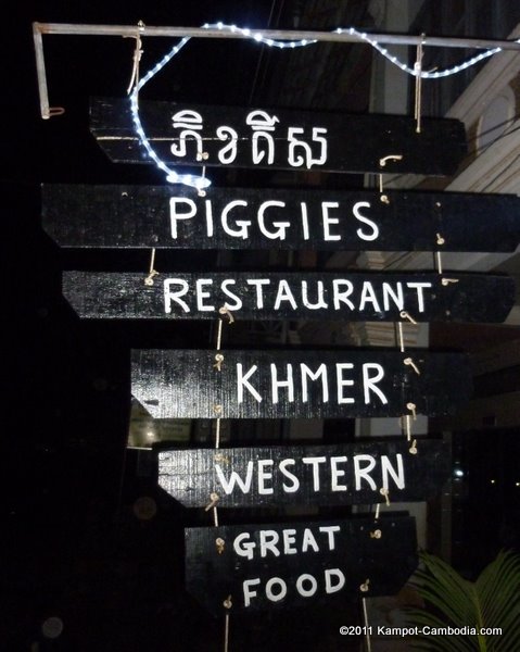Piggie's Bar in Kampot, Cambodia