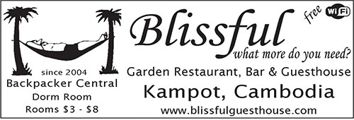 Blissful Guesthouse in Kampot, Cambodia. Hotel.