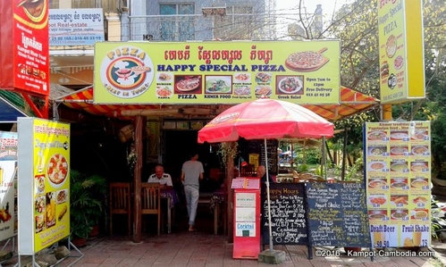 Happy Special Pizza in Kampot, Cambodia.