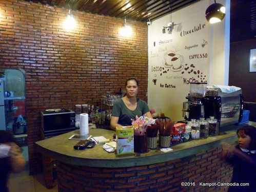 Natural Coffee and Thai Restaurant in Kampot, Cambodia.