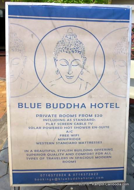 Blue Buddha Hotel in Kampot, Cambodia.