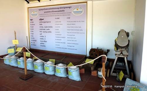 The Salt fields of Kampot, Cambodia.  Salt production.  Salt Exhibition Centre