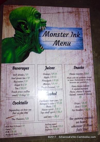 Monster Ink Tattoo and Tantrei Bar in Kampot, Cambodia.