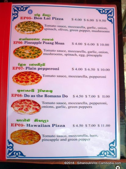 Ecstatic Pizza in Kampot, Cambodia.