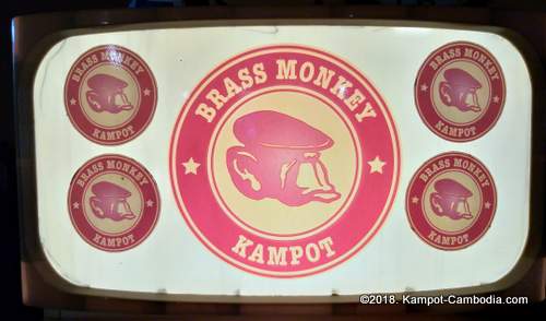 Brass Monkey English Restaurant and Bar in Kampot, Cambodia.