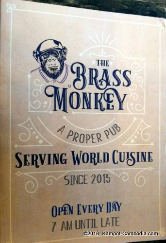Brass Monkey English Restaurant and Bar in Kampot, Cambodia.