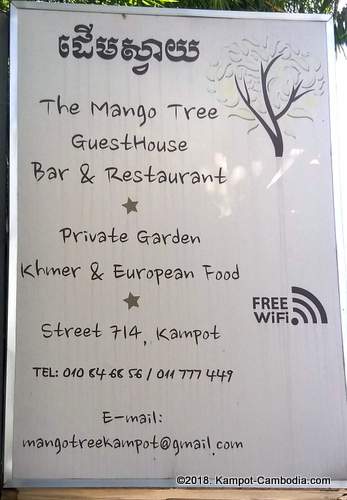 Mango Tree Guesthouse and Restaurant I and II in Kampot, Cambodia.