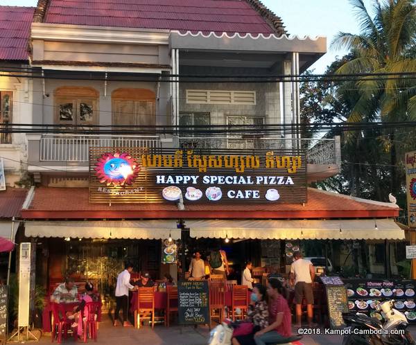 Happy Special Pizza in Kampot, Cambodia.