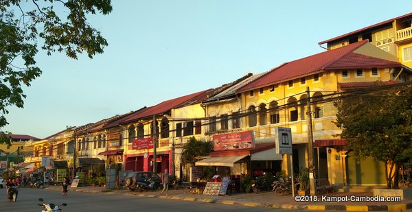 kampot riverside places downtown.