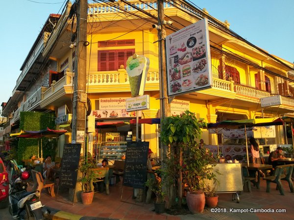 kampot riverside places downtown.