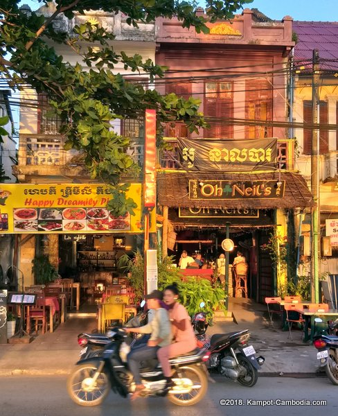 kampot riverside places downtown.