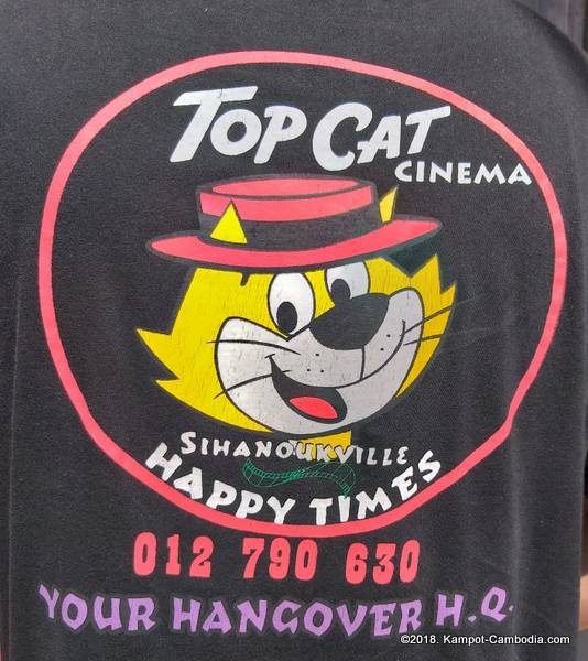 Top Cat Cinema and Bar in Kampot, Cambodia.