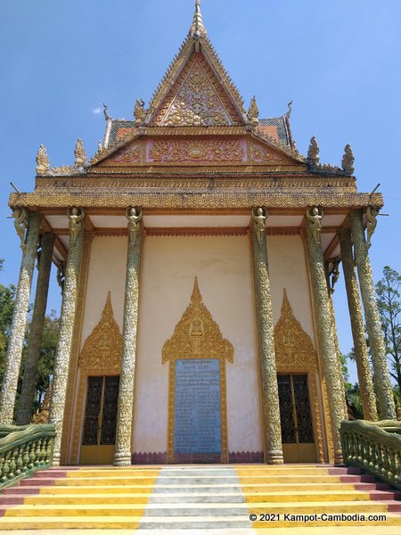Fish Island Wat in Kampot, Cambodia.