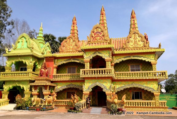 Kampot, Cambodia's Wat. Buddhist Temple.