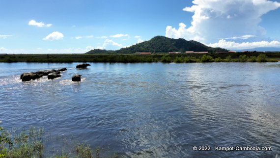 Fish Island in Kampot, Cambodia.  2 rivers and an ocean.