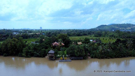 Mlis Kampot River in Kampot, Cambodia.