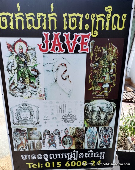 Jave Tattoo and Barber in Kampot, Cambodia.