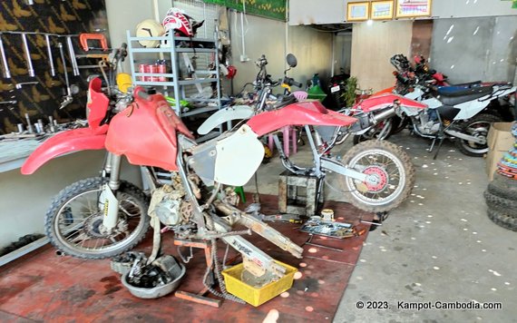 Tin Tin Bike Shop and J Trails Cambodia in Kampot, Cambodia.