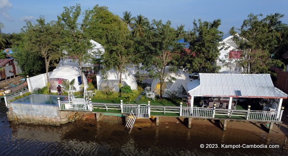 Kevin & Henry Bungalows in Kampot, Cambodia.  Fish Island.
