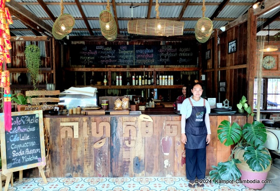 Phum Chas Cafe & Restaurant in Kampot, Cambodia.