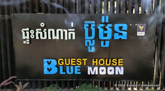 Blue Moon Guesthouse and Bar in Kampot, Cambodia.