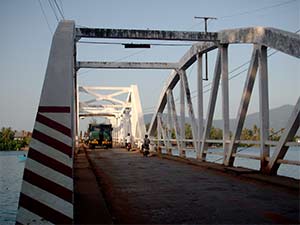 the bridge in Kampot, Cambodia