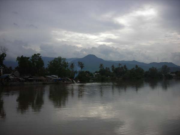bokor mountain as seen from kampot, cambodia