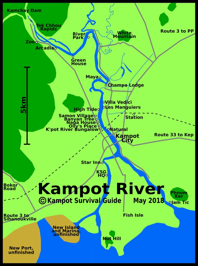 Kampot River Map. Kampot, Cambodia. Courtesy The Kampot ...
