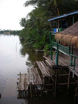 utopia bar and guesthouse bungalows  in Kampot, Cambodia.