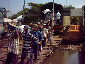 unloading at the Kampot Port