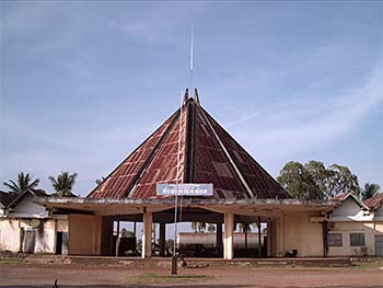 the Kampot train station in Cambodia