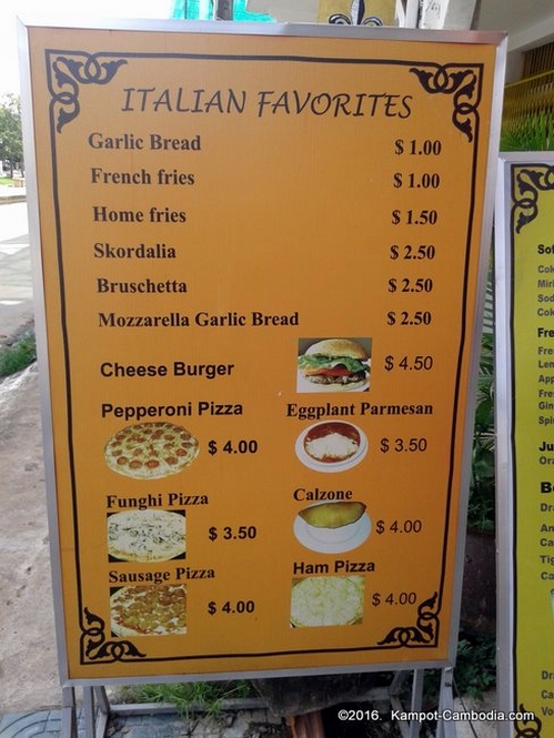 Ecstatic Pizza in Kampot, Cambodia.