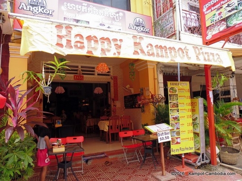 Happy Kampot Pizza in Kampot, Cambodia.