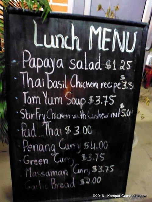 Natural Coffee and Thai Restaurant in Kampot, Cambodia.