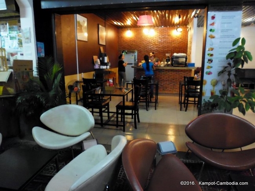 Natural Coffee and Thai Restaurant in Kampot, Cambodia.