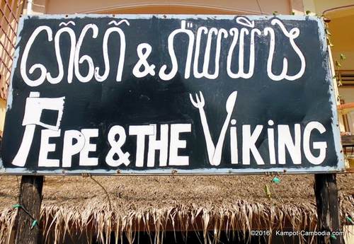 Pepe & the Viking Guesthouse and Restaurant  in Kampot, Cambodia.
