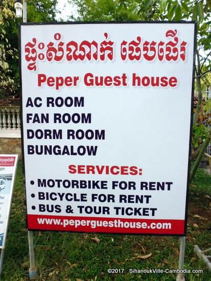 Pepper Guesthouse & Restaurant in Kampot, Cambodia.