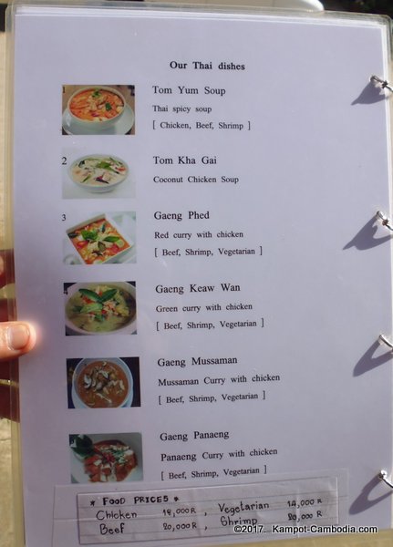 The Loving Spoon Thai Restaurant in Kampot, Cambodia.