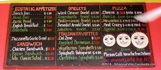 Ecstatic Pizza in Kampot, Cambodia.