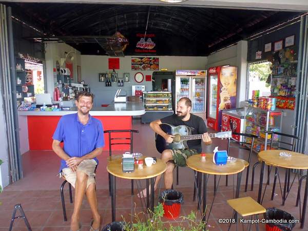 Pit Stop Cafe and Guesthouse in Kampot, Cambodia.