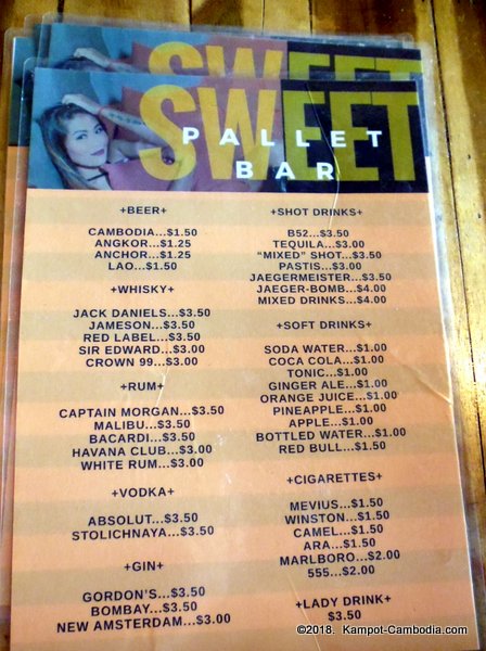 Sweet Pallet Bar in Kampot, Cambodia.