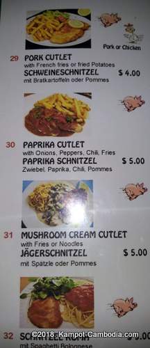 Petra's  Schnitzel House in Kampot, Cambodia.