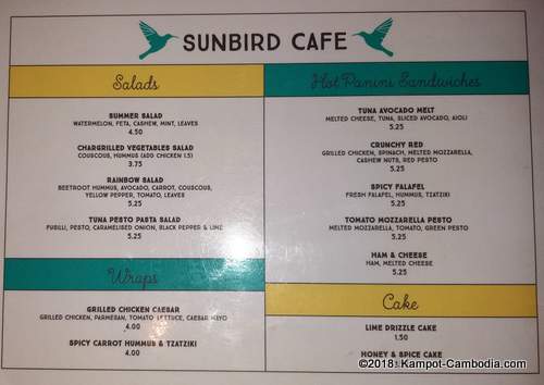 Sunbird Cafe & Bakery in Kampot, Cambodia.