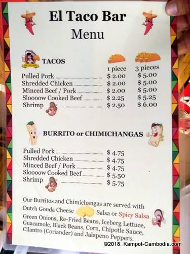El Taco Bar in Kampot, Cambodia.