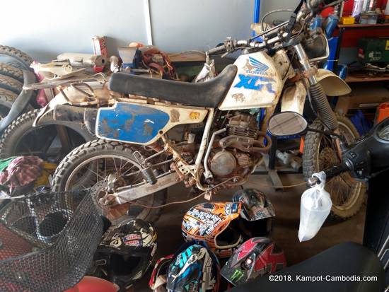 Kampot Dirt Bike Shop in Kampot, Cambodia. Big Bike Repairs.