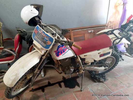 Kampot Dirt Bike Shop in Kampot, Cambodia.  Big Bike Repairs.