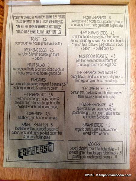 Espresso Cafe and Rumble Fish Coffee in Kampot, Cambodia.