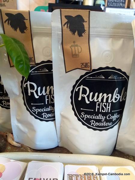 Espresso Cafe and Rumble Fish Coffee in Kampot, Cambodia.